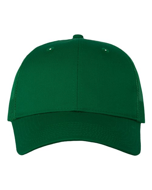 Mesh-Back Twill Trucker Cap - Kelly Front