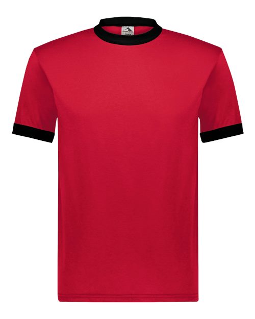 Augusta Sportswear Unisex 50/50 Ringer T-Shirt - Red/ Black Front