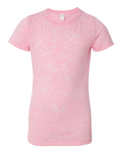 Augusta Sportswear Girls' Attain Wicking V-Neck T-Shirt - Power Pink Front