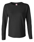 LAT Women's Long Sleeve Premium Jersey Tee - Black Front