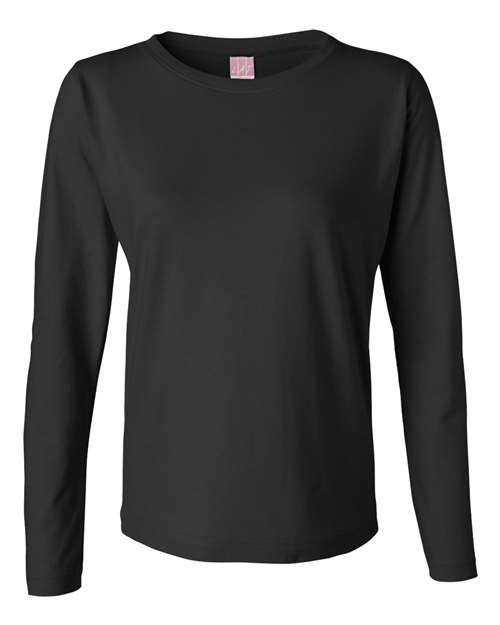 LAT Women's Long Sleeve Premium Jersey Tee - Black Front