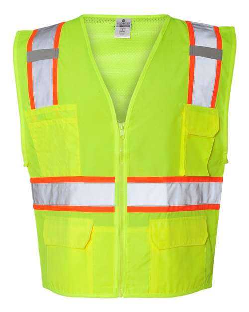 Kishigo Unisex Ultra-Cool™ Solid Front Vest with Mesh Back - Lime Front