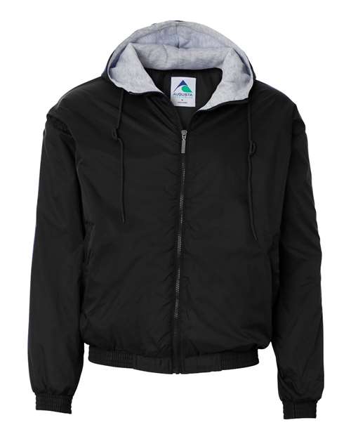 Augusta Sportswear Unisex Fleece Lined Hooded Jacket - Black Front