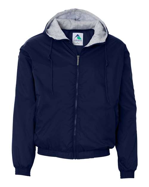 Augusta Sportswear Unisex Fleece Lined Hooded Jacket - Navy Front