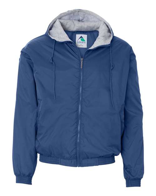 Augusta Sportswear Unisex Fleece Lined Hooded Jacket - Royal Front