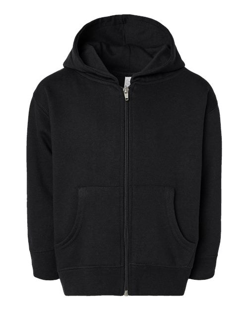 Rabbit Skins Toddler Full-Zip Fleece Hoodie Sweatshirt - Black Front