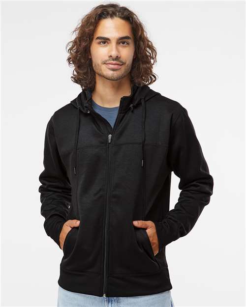 Independent Trading Co. Unisex Poly-Tech Full-Zip Hooded Sweatshirt - Model Front