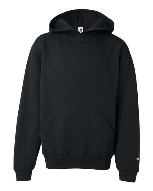 Badger Youth Hooded Sweatshirt - Black Front