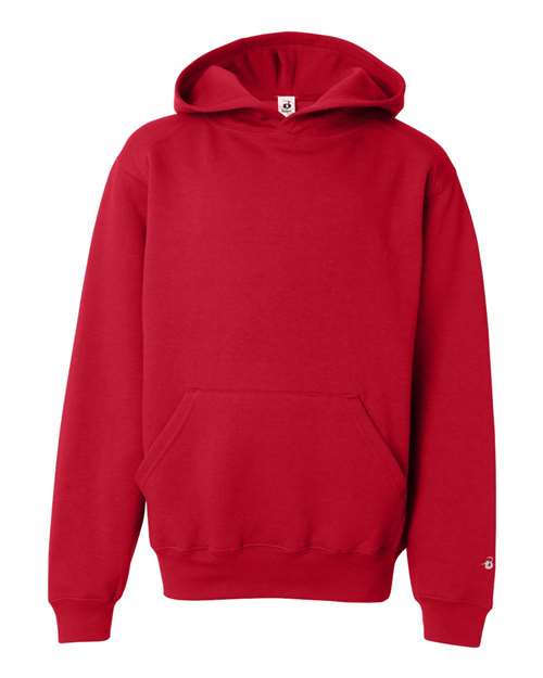 Badger Youth Hooded Sweatshirt - Red Front