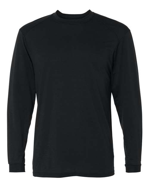 Badger Men's B-Tech Cotton-Feel Long Sleeve T-Shirt - Black Front