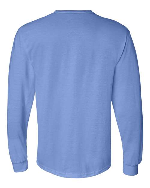 Unisex DryBlend® 50/50 Long Sleeve T-Shirt - Carolina Blue Back