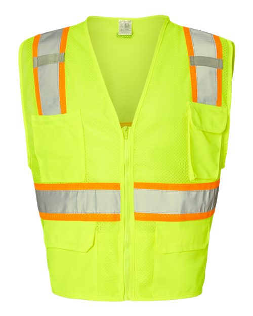 Kishigo Unisex Ultra-Cool™ Multi-Pocket Vest - Lime Front