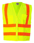 Kishigo Unisex Prismatic Hydrowick-Lite Multi Zipper Vest - Lime Front