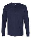 BELLA + CANVAS Men's Jersey Henley - Navy Front