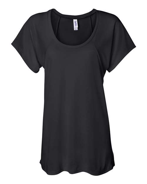 BELLA + CANVAS Women’s Flowy Raglan Tee - Black Front