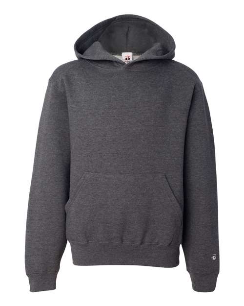 Badger Youth Hooded Sweatshirt - Charcoal Front