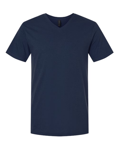 Unisex Softstyle® V-Neck T-Shirt - Navy Front