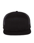 Richardson Seven-Panel Trucker Cap - Black Front