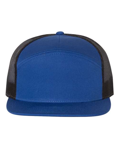 Richardson Seven-Panel Trucker Cap - Royal/ Black Front