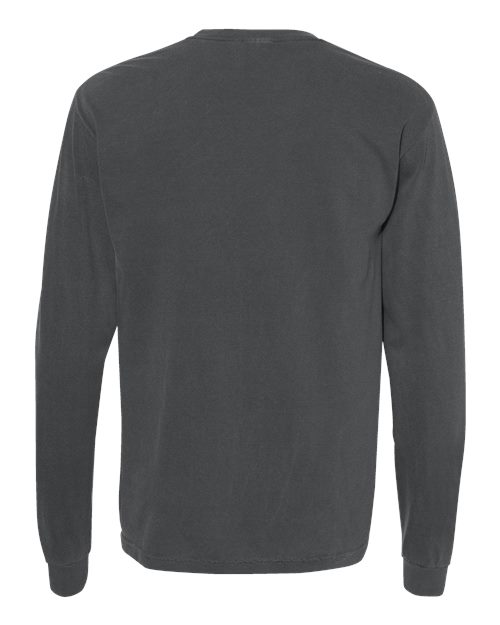 Unisex Garment-Dyed Heavyweight Long Sleeve T-Shirt - Pepper Back