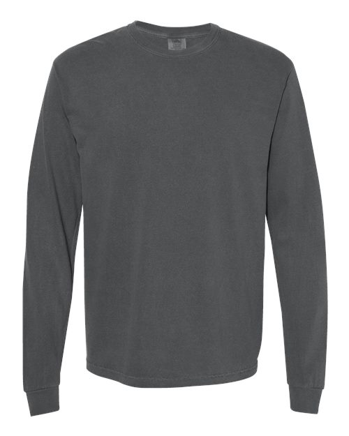 Unisex Garment-Dyed Heavyweight Long Sleeve T-Shirt - Pepper Front