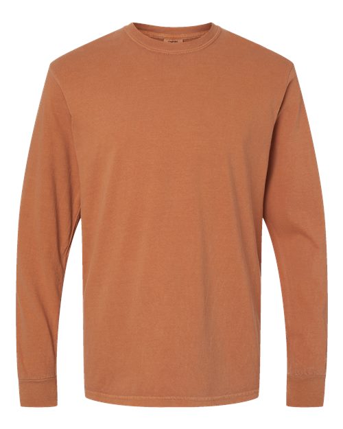 Unisex Garment-Dyed Heavyweight Long Sleeve T-Shirt - Yam Front