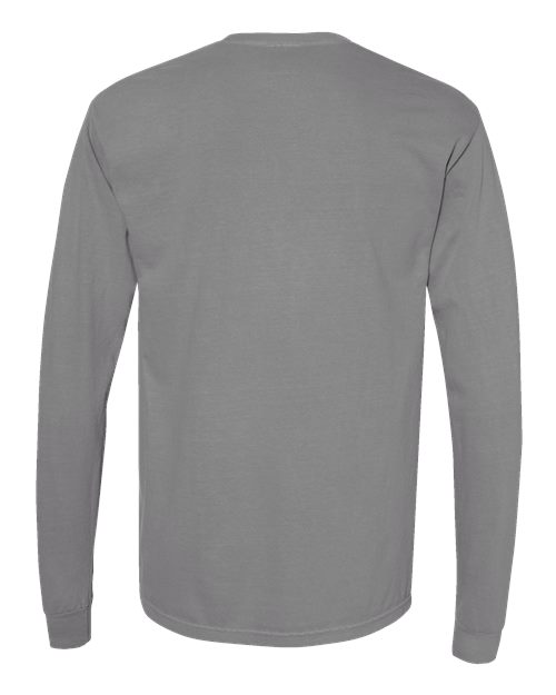 Unisex Garment-Dyed Heavyweight Long Sleeve T-Shirt - Grey Back