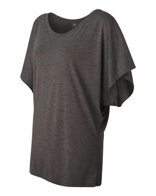 BELLA + CANVAS Women’s Flowy Draped Dolman Tee - Side