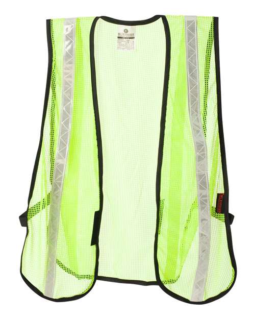 Kishigo Unisex P-Series Mesh Vest - Lime/ White (PL-V18) Front