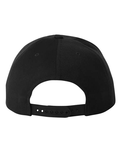 Premium Flat Bill Snapback Cap - Black Back