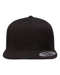 Premium Flat Bill Snapback Cap - Black Front