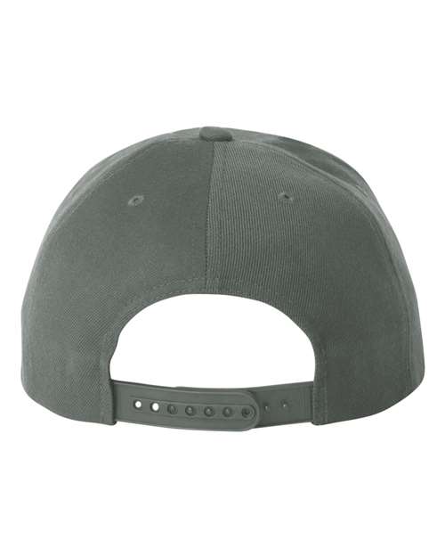 Premium Flat Bill Snapback Cap - Dark Grey Back