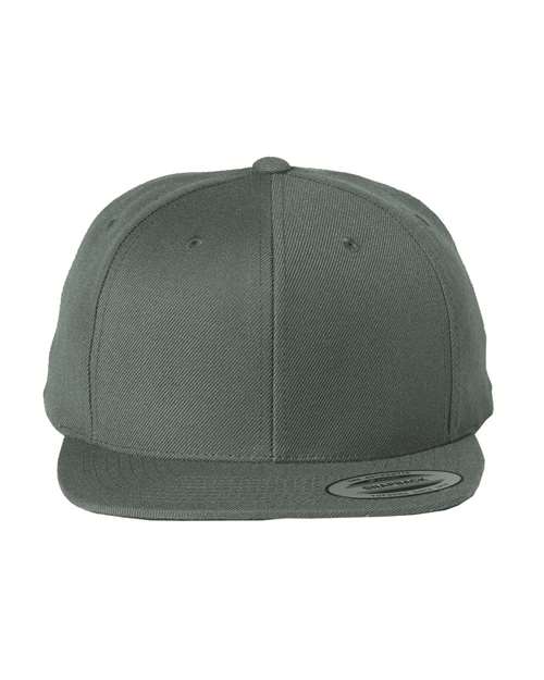Premium Flat Bill Snapback Cap - Dark Grey Front