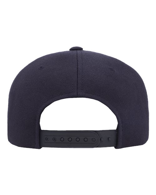 Premium Flat Bill Snapback Cap - Dark Navy Back