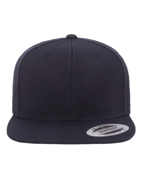 Premium Flat Bill Snapback Cap - Dark Navy Front