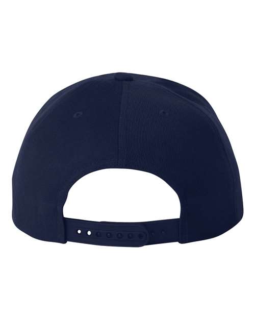 Premium Flat Bill Snapback Cap - Navy Back