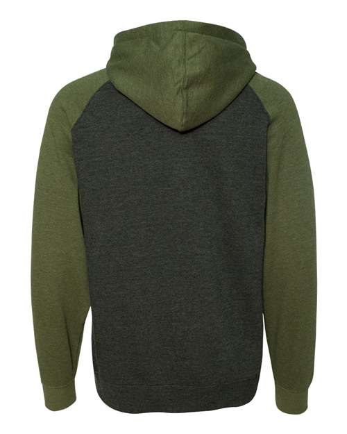 Independent Trading Co. Unisex Raglan Hooded Sweatshirt - Back