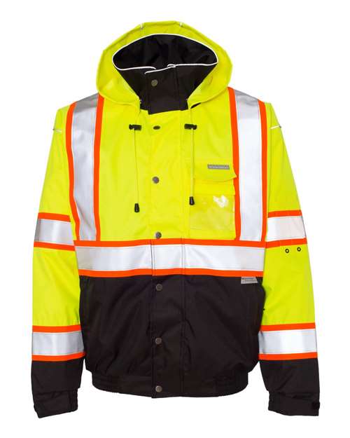Kishigo Unisex Premium Brilliant Series® Bomber Jacket - Lime Front