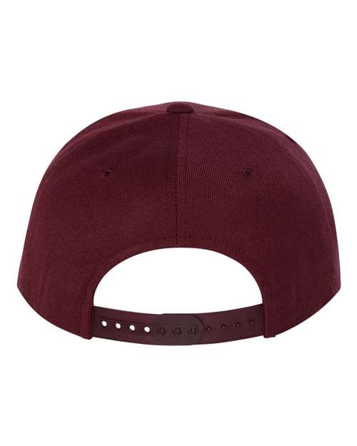 Premium Flat Bill Snapback Cap - Maroon Back