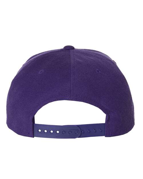 Premium Flat Bill Snapback Cap - Purple Back