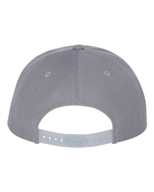 Premium Flat Bill Snapback Cap - Silver Back