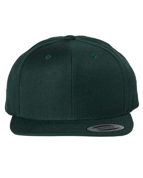 Premium Flat Bill Snapback Cap - Spruce Front