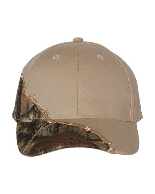 Kati Licensed Camo with Barbed Wire Embroidery Cap - AP/ Tan Front