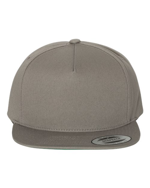 YP Classics Five-Panel Cotton Twill Snapback Cap - Grey Front