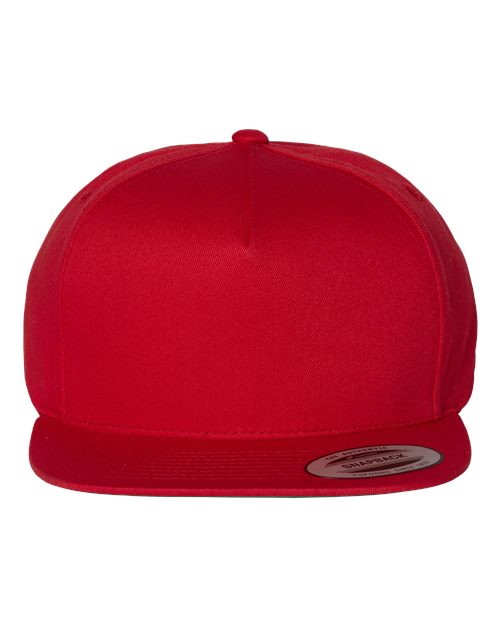 YP Classics Five-Panel Cotton Twill Snapback Cap - Red Front