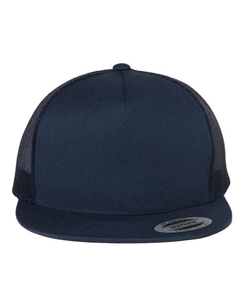 YP Classics Classic Five-Panel Trucker Cap - Navy Front