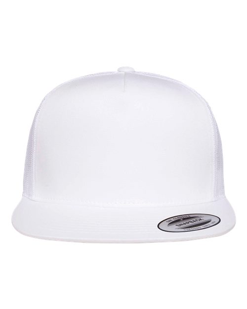 YP Classics Classic Five-Panel Trucker Cap - White Front