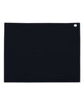 Carmel Towel Company Velour Hemmed Towel with Grommet & Hook - Black Front