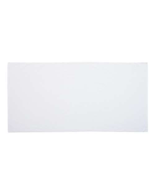 Carmel Towel Company Velour Beach Towel - White Front