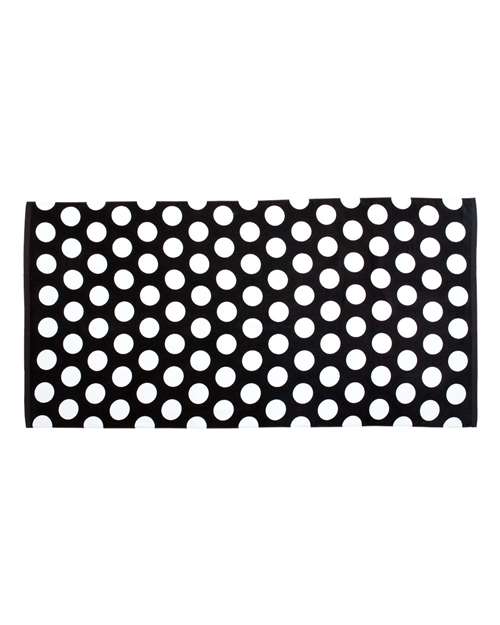 Carmel Towel Company Polka Dot Velour Beach Towel - Black Front